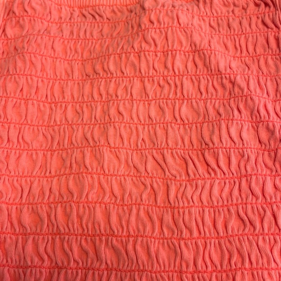 New Justice Girls orange smocked ruffle orange dye top. Size L 12/14 - Picture 7 of 7